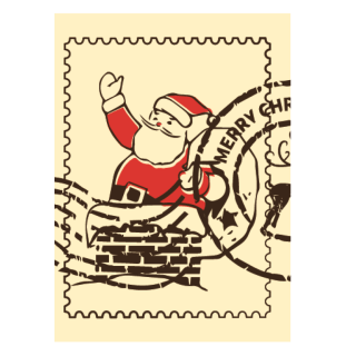 Santa Postage Stamp 2 - Chocolate Decorations - Rectangle Plaques - 196 pcs