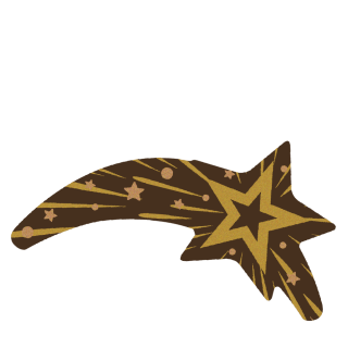 Spica - Chocolate Decorations - Falling Star Plaques - 84 pcs