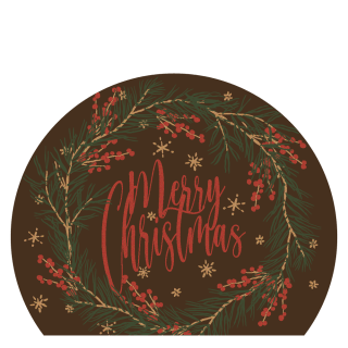 Merry Christmas Embout 2 - Chocolate Decorations - Round Embout Plaques - 32 pcs
