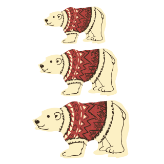 Winter Bears 2 - Chocolate Decorations - Assorted Sizes Bear Plaques - 168 pcs