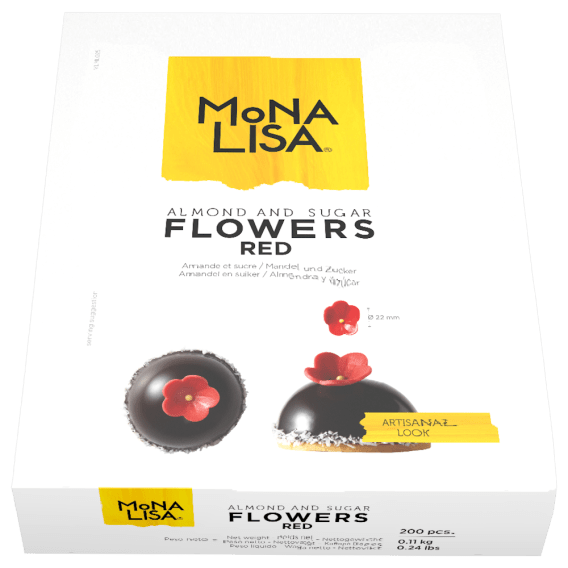 Almond and sugar flowers red