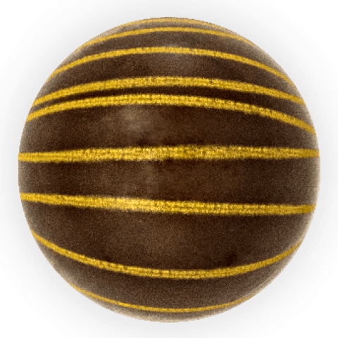 Gold Lines Ball - Chocolate Decorations - Ball Shape - 63 pcs