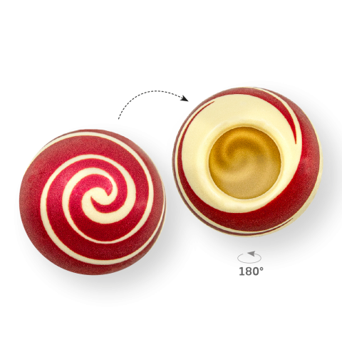 Swirl Shell Red 2 - White Chocolate - Chocolate Decorations - Dessert Shell - 20 pcs