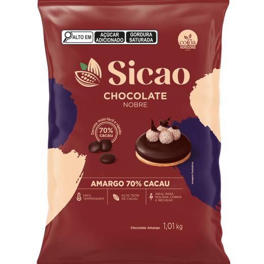 Sicao Nobre Chocolate Amargo 70% Cacau - 1,01Kg
