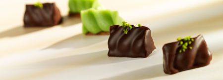Pistachio flavoured ganache