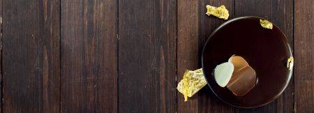 Dark chocolate ganache cake flavoured with Raki