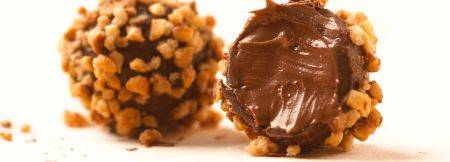 Chocolate and hazelnut truffles