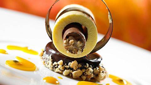 Mangue et chocolat en fusion