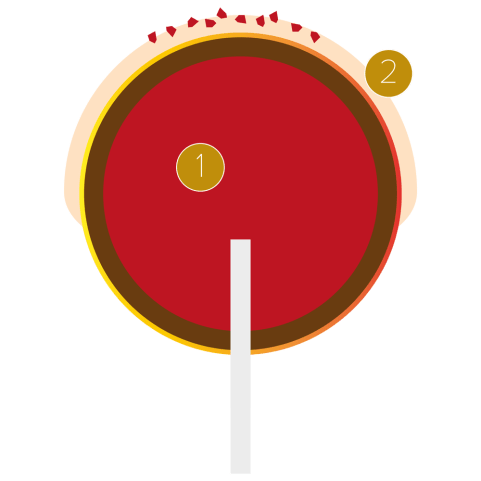 White chocolate strawberry lolly